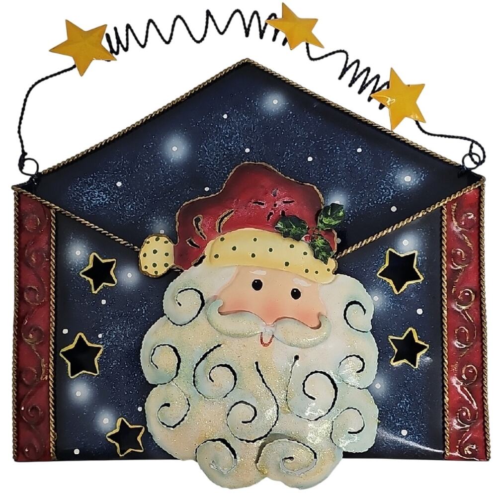 Moon and Stars Santa Santa Christmas Card Holder Letters to Santa Wall Hanger
